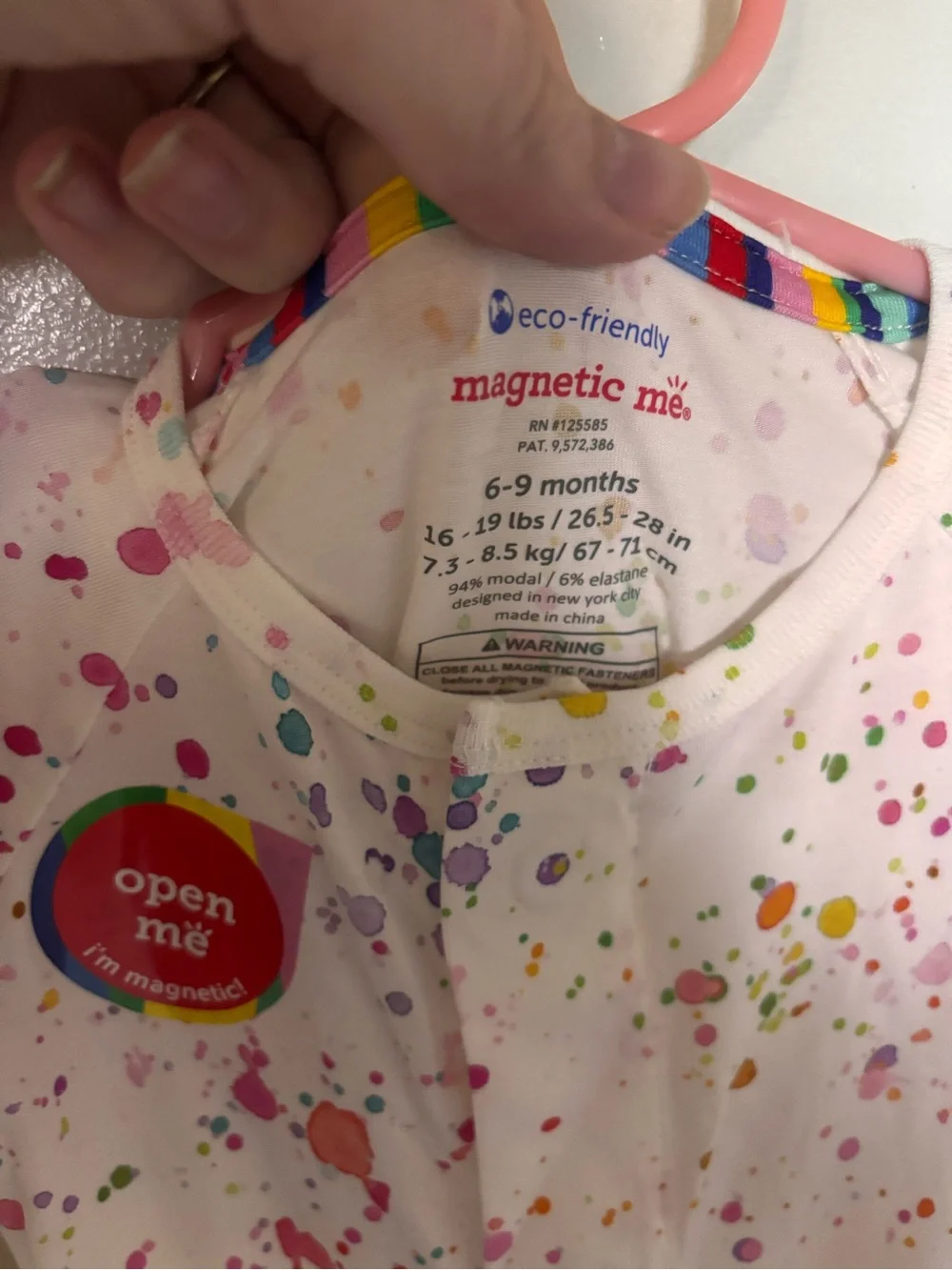 Magnetic Me White Multicolor Paint-Splash One-Piece